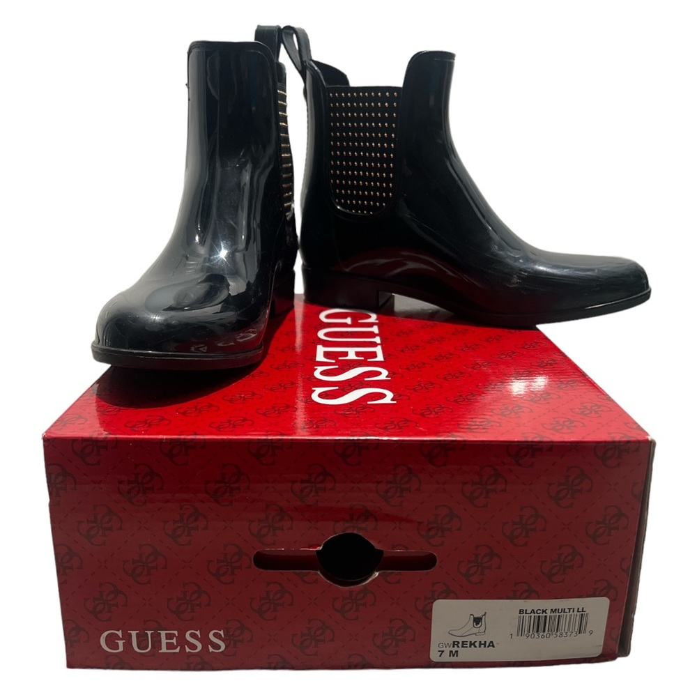 Guess Rekha Rain Boot with Gold Studs - Picture 2 of 6